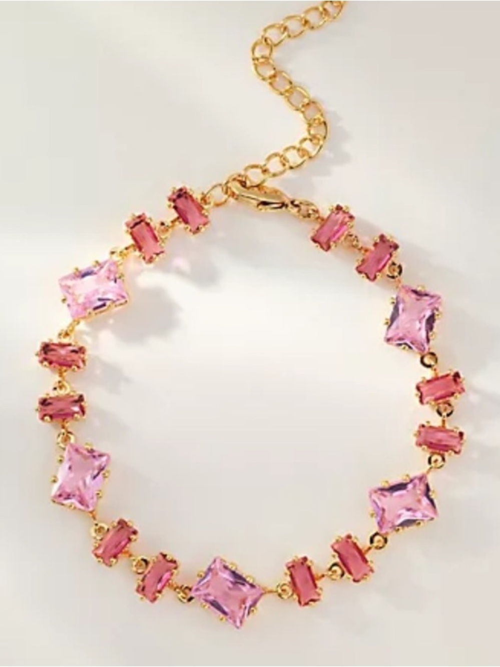 New! Anthropologie Pink Mixed Crystal Stone Bracelet (3010) NWT